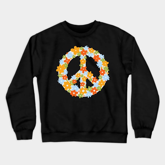 Hippie Soul with flowers Crewneck Sweatshirt by Retro Comic Books